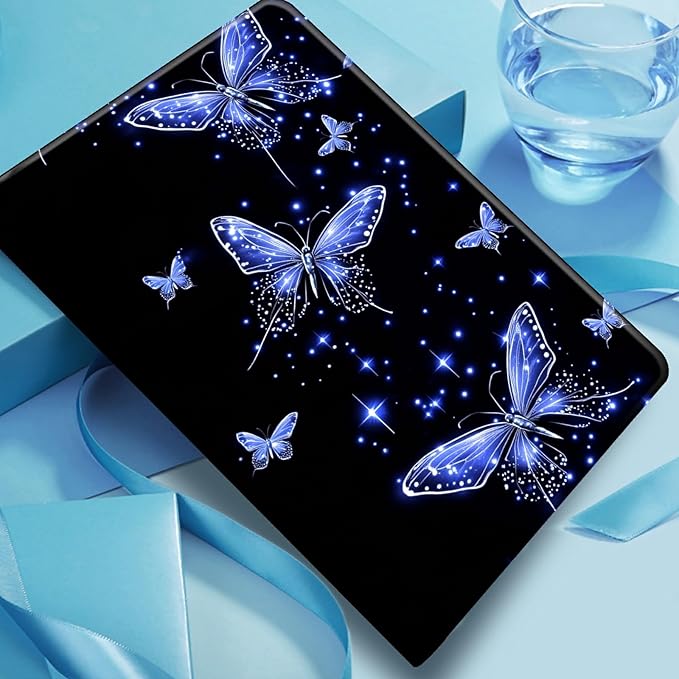 Case for Amazon Fire HD 10 and 10 Plus Tablet (13th/11th Generation 2023/2021 Release) 10.1 PU Leather Smart Protective Cover with Auto Sleep/Wake for Fire HD 10 2023Glowing Butterflies