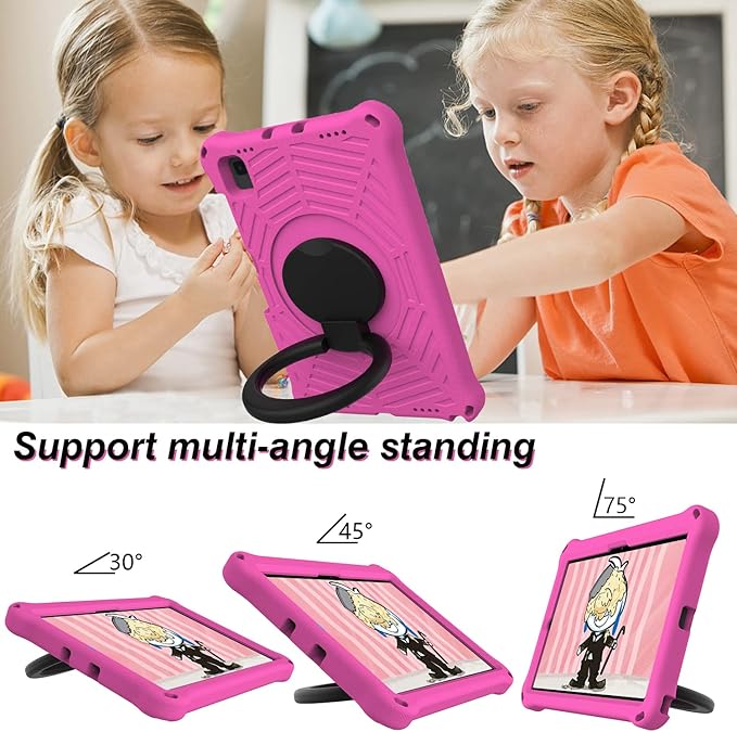 for Samsung Galaxy Tab S5e 10.5 (2019) SM-T720/T725 Tablet Case for Kids - EVA Lightweight Shockproof 360° Rotating Handle Stand Rugged Cover W Shoulder StrapRose Red