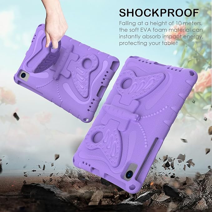 Case Compatible with Lenovo Tab M10 Plus 10.3 Inch/K10 10.3 TB-X606F/TB-X606X/TB-X6C6F/TB-X6C6XLightweight Shockproof Case EVA Foam Cover Stand Cover for Boys Girls(Purple)