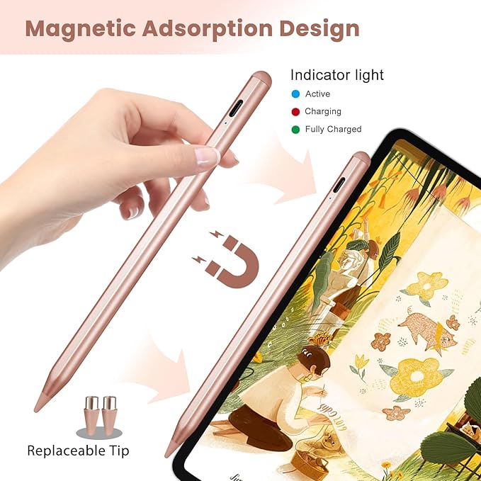 Active Stylus Pencil for Samsung Galaxy Tablet A9 A8 A7New Plastic Point Tip with Precise and Accurate Drawing Pencil Compatible with Samsung Galaxy Tablet A9 A8 A7 Stylus PenPink