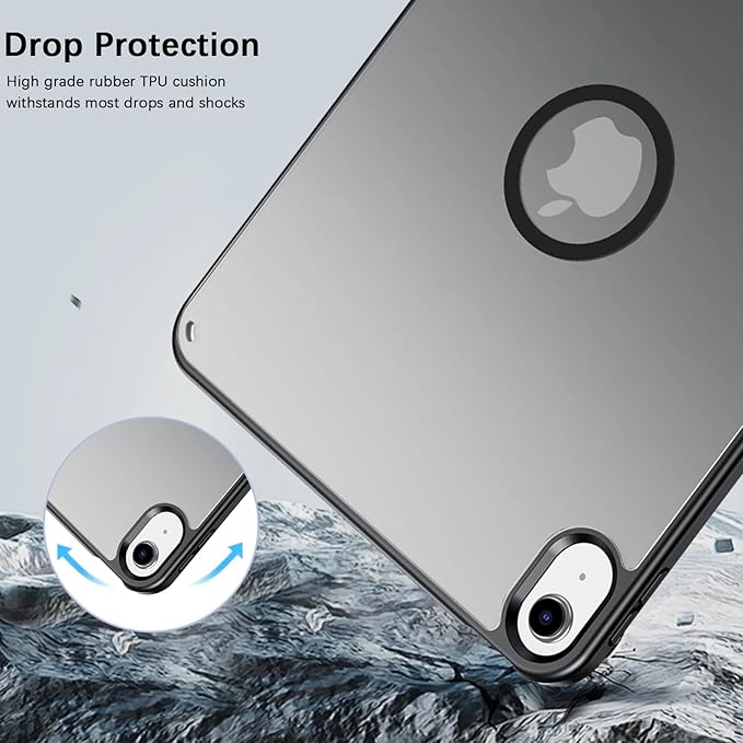 Telaso Magnetic Case for iPad (A16) 11th Generation 11 Inch 2025/ iPad 10th Generation 10.9 Inch 2022 with Invisible Portrait/Landscape Stand Hard Translucent Matte Back Protective Cover Black