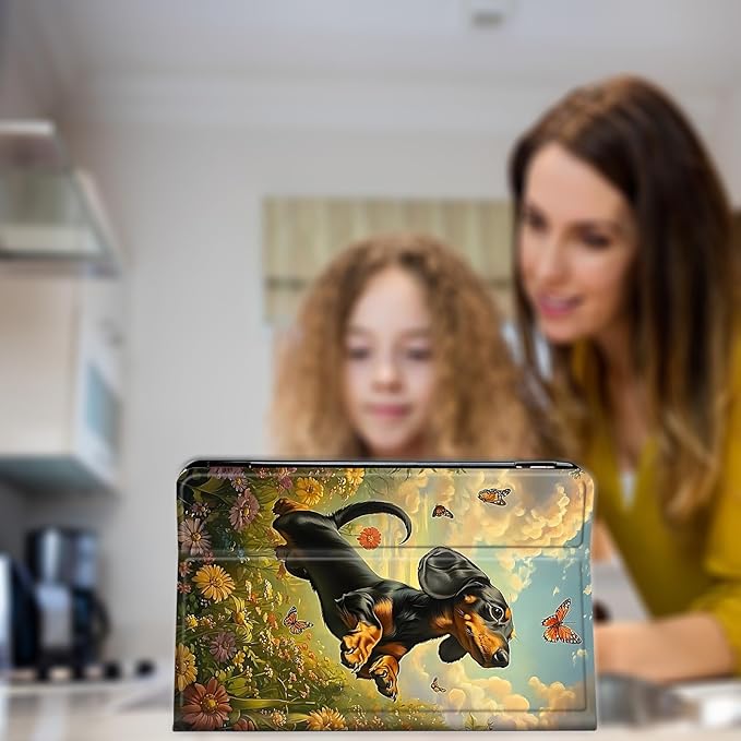 Case for Amazon Kindle Fire HD 10 and Fire HD 10 Plus 10.1 Tablet Case (13th/11th Generation 2023/2021 Release) Slim Fit PU Leather Cover with Auto Sleep/Wake - Dachshund Dog
