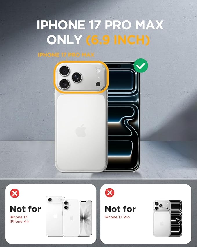Miracase for iPhone 17 Pro Max Case 6.9 Full-Body Phone Case with Built-in Glass Screen Protector&amp Full Camera Protector[Magnetic with MagSafe] Drop Proof 17 ProMax Cover Lilac