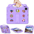 Kids Case for iPad Air 13 inch M3 2025/M2 2024iPad Pro 13 inch M4 2024 &amp iPad Pro 12.9 inch Case 6th/5th/4th/3rd Gen 2022 2021 2020 2018 with Stand/Pencil Holder/Handle Light Purple Bear