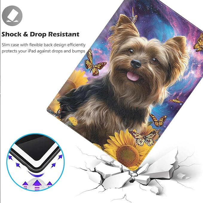 Yorkie Dog Butterfly Sunflower