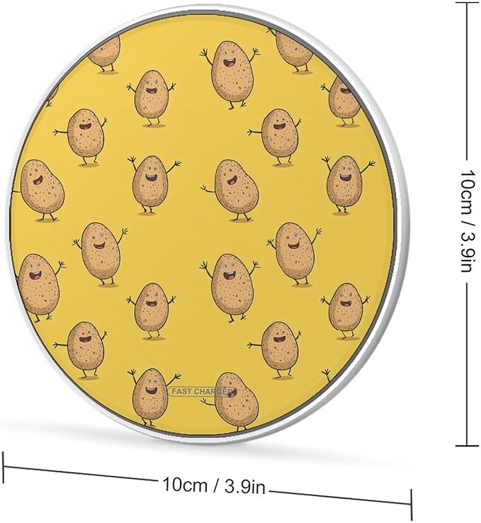 Cute Potatoes Wireless Charger Anti-Slip Wireless Charging Pad Slim Charger Mat for Men Women