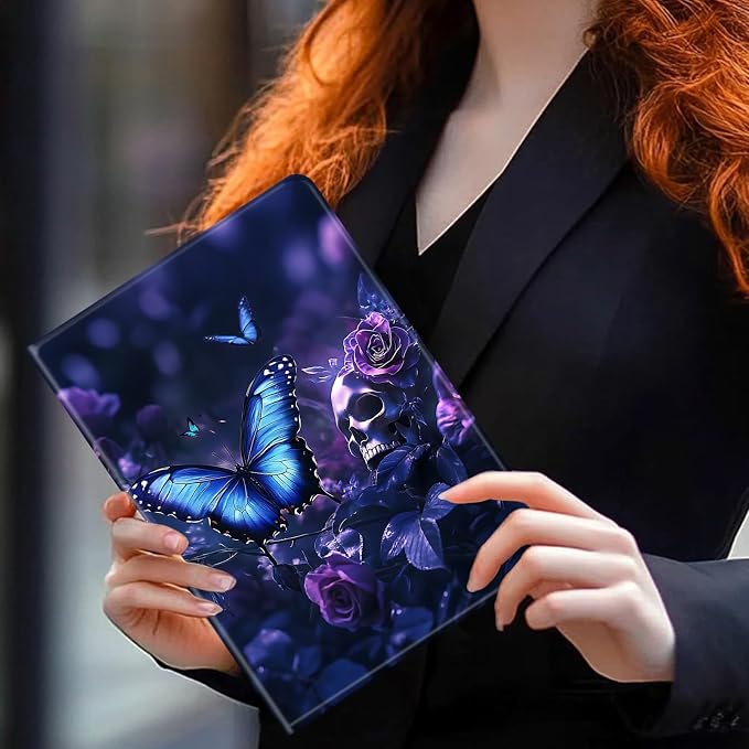 Blue Butterfly Skull