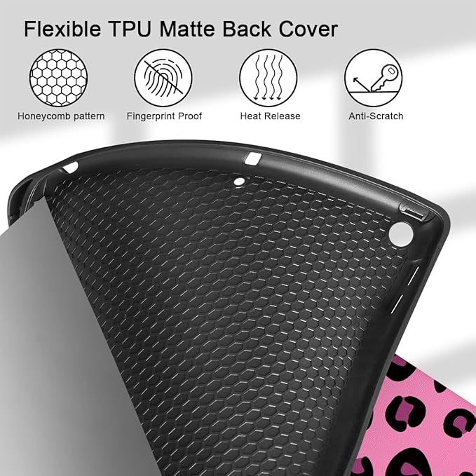Mektron Designed Printed iPad 10.2 Case 9th Gen (2021)/ 8th Gen (2020)/ 7th Gen (2019) with Pencil Holder Slim Protective Case with Soft TPU Back for iPad 10.2 inch Composition Book