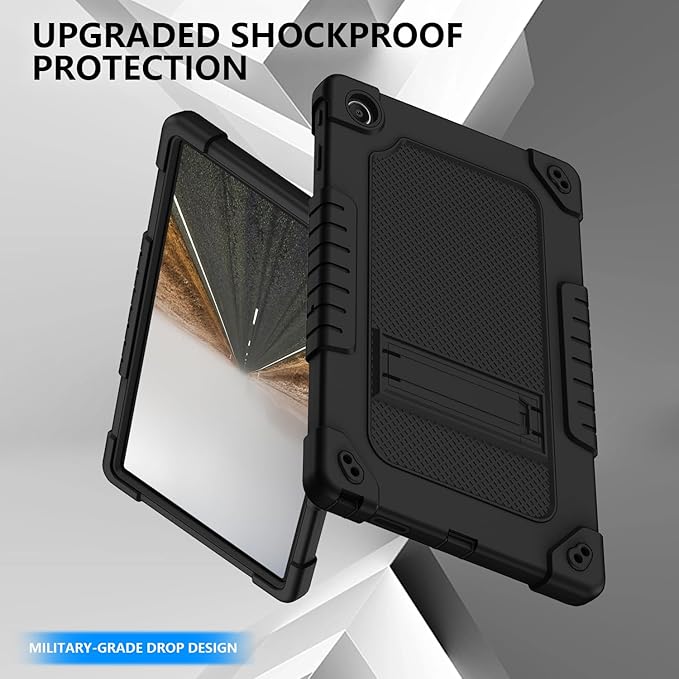 for Onn 11 Tablet Pro Tablet Casewith Tempered Screen Protector Shoulder Strap Stand Kids Friendly Shockproof Case for Walmart Onn 11 Inch Pro 2023 (Model:100110027) (Black/Black2 Pcs)