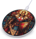 Stained Glass Knights Crusader Fast Portable Charger 10W Funny Graphic Phone Charging Pad with USB Cable