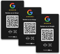 HotLabel Review Card 3-Pack + For Boosting Business Reviews + Black + NFC Tap &amp QR Code + Supports 3 Different Stores or Same + All Phones Compatible + No App/Subscription