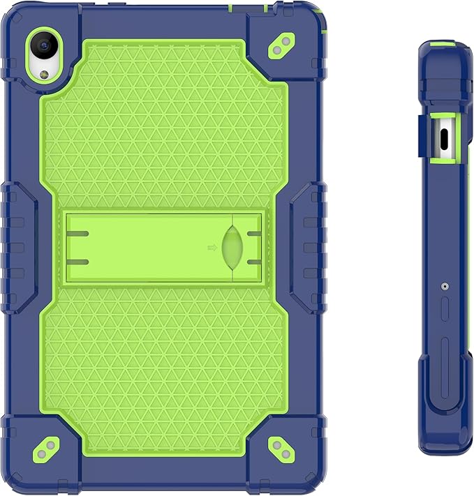 Deomoil for Urao C107/Jeazans OC101/C107 10.1 inch Tablet Hybird Case with Stand with 2 PCS Screen Protector for HiGrace C107/ZOFYWNAS C107/Freeski C107/Pswarfd 10.1 inch Tablet (Navy Green/Blue)
