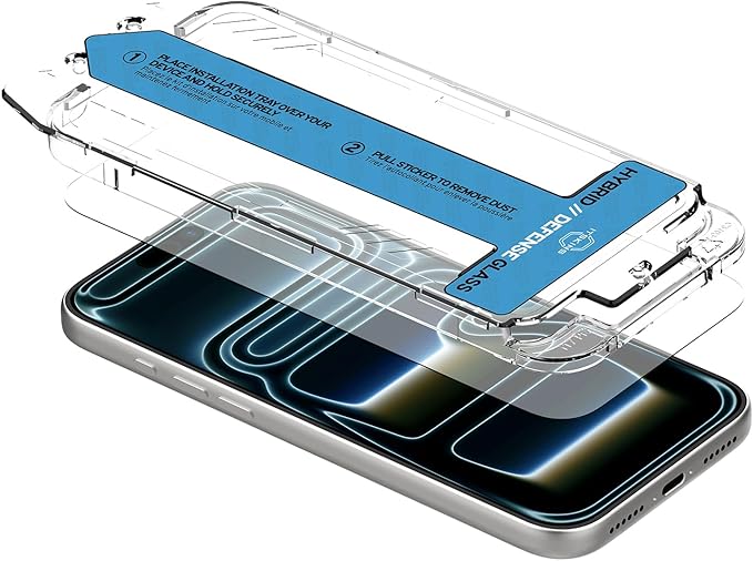 ITSKINS HYBRID // GLASS Cell Phone Screen Protector with Eco-Friendly Alignment Tool Tempered Glass Screen Protector Easy Installation Scratch Resistant and Bubble Free - iPhone 17 Pro