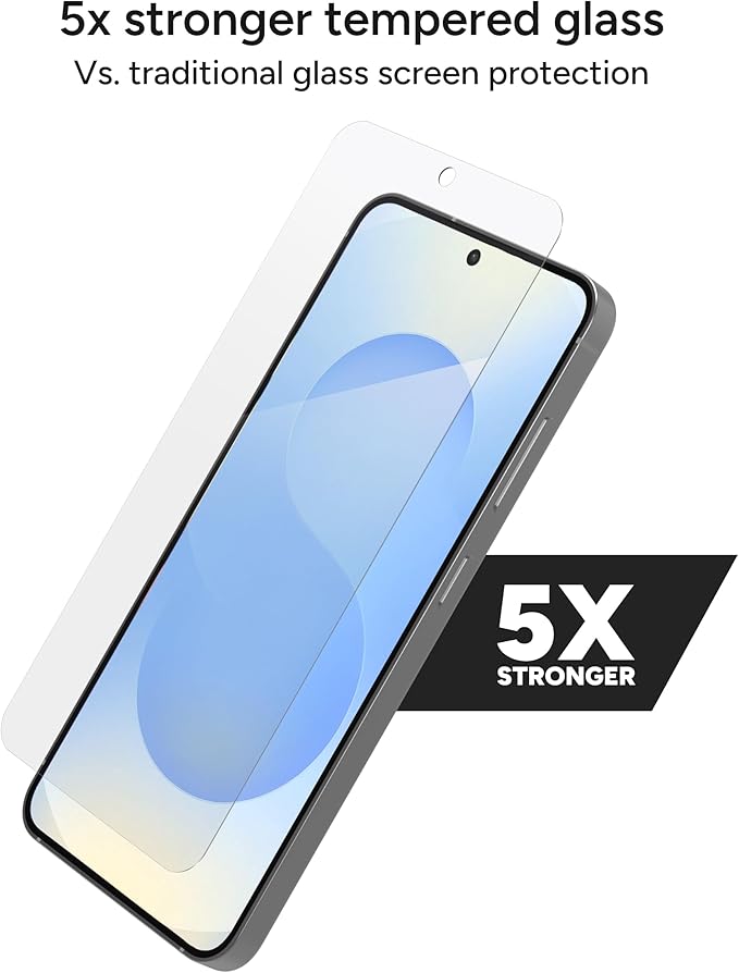 ZAGG Glass Elite Samsung Galaxy S25+/ S24+ Screen Protector – Ultra-Strong Tempered Glass Scratch-Resistant EZ Apply Installation InvisibleShield Made with Recycled Materials