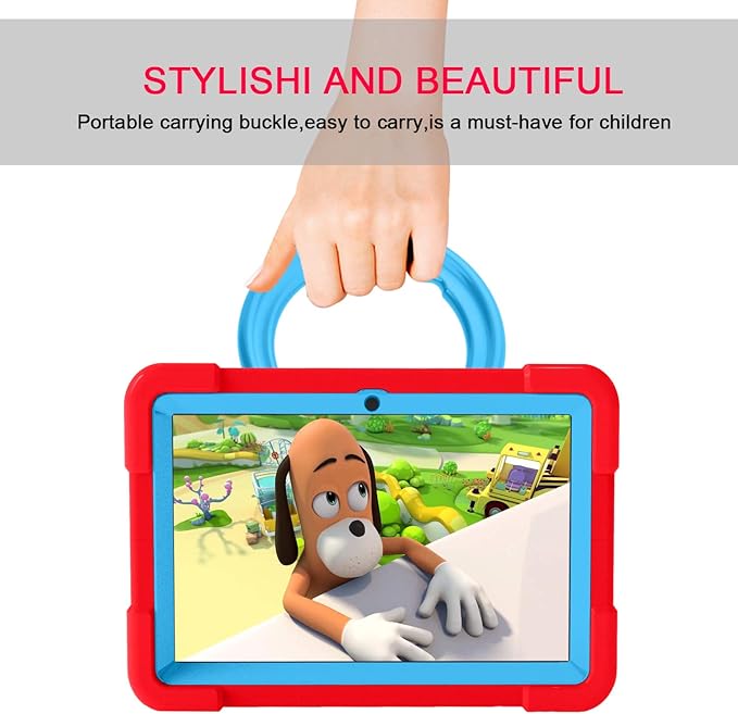 Compatible with Amazon Fire HD 8 2020/2022 Tablet Case Tablet CaseRugged Kids Case with Stand Lightweight Shockproof Kids Friendly Tablet Cover Red+Blue