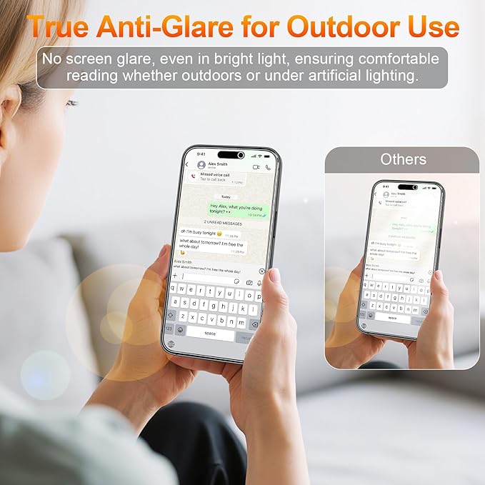 2 Pack matte privacy Screen Protector for iPhone 15