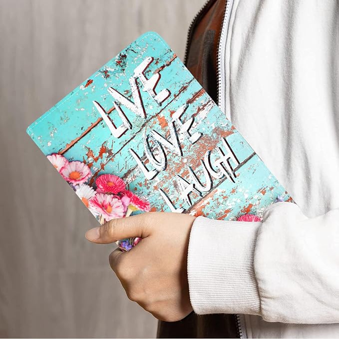Colorful Daisy Vintage Wood Board Live Love Laugh