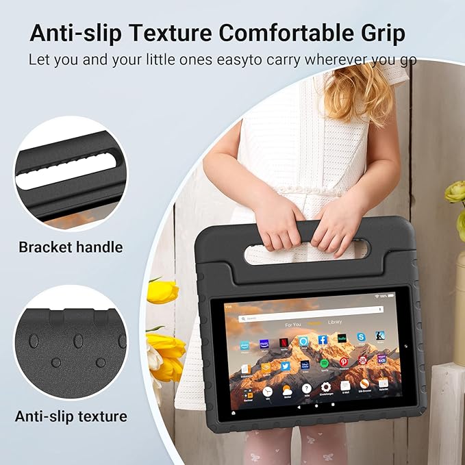for Amazon Fire hd 10 Tablet case Kids 5th/7th/9th Generation 2015/2017/2019 ReleasedLightweight Shockproof Case with Portable Handle Stand for Amazon Kindle Fire HD 10 Tablet