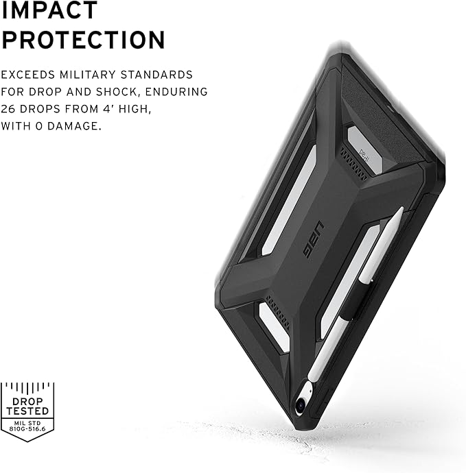 URBAN ARMOR GEAR UAG Designed for iPad A16 Case Fits 11 11th Gen 2025 10.9 10th Gen 2022 (A3354 A3355) Scout LT - Secure Grip Kids Family Friendly Military Grade Drop Protection Cover Black