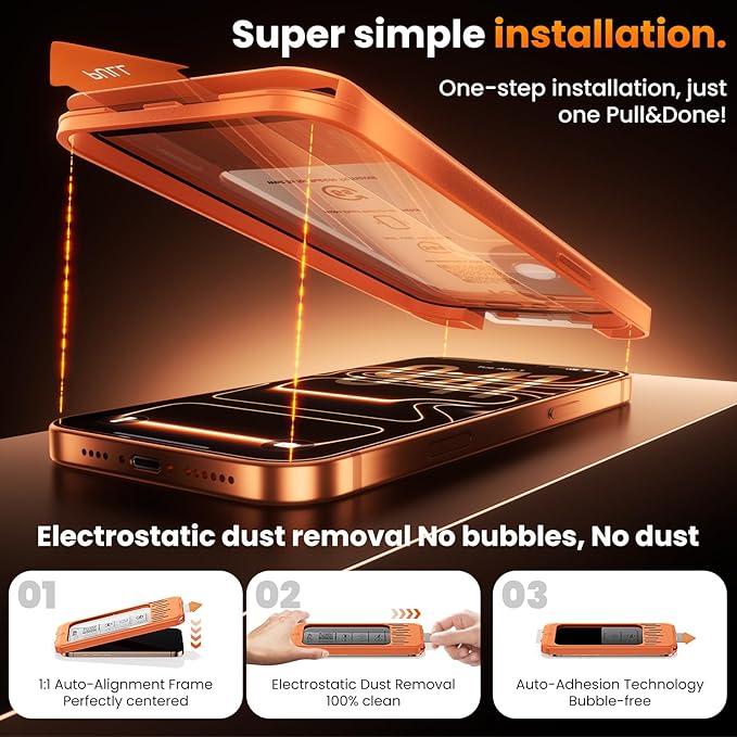3-Pack for iPhone 17 Pro Max Screen Protector Privacy[25°Anti Spy] 9H Hardness Easy Install Frame Bubble Free Impact &amp Shatter Protection Case-Friendly