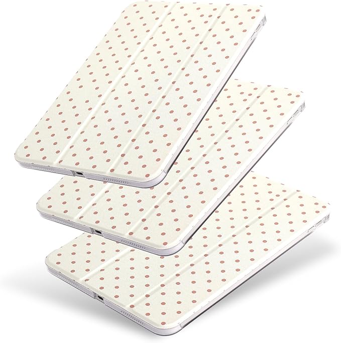 case for ipad 11th Generation11 Inch 2025 (A16 Chip) &amp 10th Gen 10.9 Inch 2022 - Slim Scratch-Resistant Hard PC Translucent Back Shell Smart Cover Wake/Sleep FunctionYellow red Polka dots