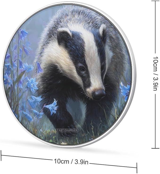 Badger Blue Bluebells Phone Charger Magnetic Charging Pad Anti-Slip with USB Cable