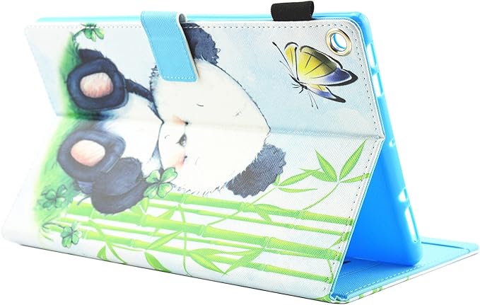 Case for Fire HD 8 (8th/7th/6th Generation 2018/2017/2016) Techcircle Multi-Angle View Stand Cute Pattern Slim Folding Leather Protective Cover with Card Slots Smart Sleep/Wake Panda