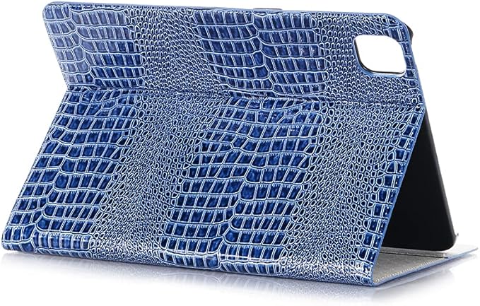 iPad Pro 13'' (M5 2025) (M4 2024) Case for Women DMaos Synthetic Crocodile Leather Stand Folio Smart Cover with Pen Holder Auto Sleep/Wake - Blue