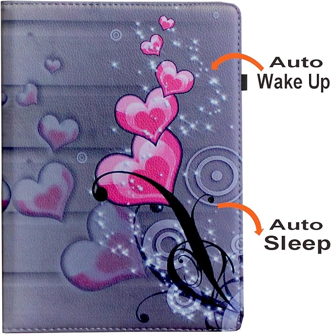 Case for iPad Pro M5 11 2025 / Pro M4 11-Inch 2024 Rotating Stand Smart Cover for A3357 A3361 A3362 A2836 A2837 A3006 (Heart Flower)