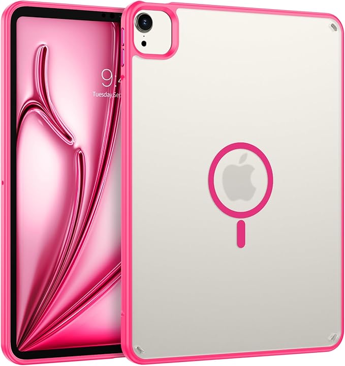 BENTOBEN for iPad Air 11 Inch Case M3/M2 (2025/2024) iPad Air 7th/6th Gen Magnetic CaseTranslucent Matte Shockproof Protective Tablet Cover for iPad Air 5th/4th Generation 10.9 2022/2020 Hot Pink