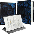 Rotating Case for 11.8 Remarkable Paper Pro Tablet (2024 Released) Lightweight and Hard Back Shell Protective Book Folio CoverAuto Sleep/WakePen Holder and Pen Tips Box (Blue Flowers)