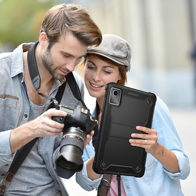 YINLAI for Lenovo Tab M11 Case 11-inch 2024 (TB-330FU) with Kickstand 3 in 1 Hybrid Men Women Kids Heavy Duty Shockproof Protective Tablet Hard Back Cover for Lenovo Tab M11 Black