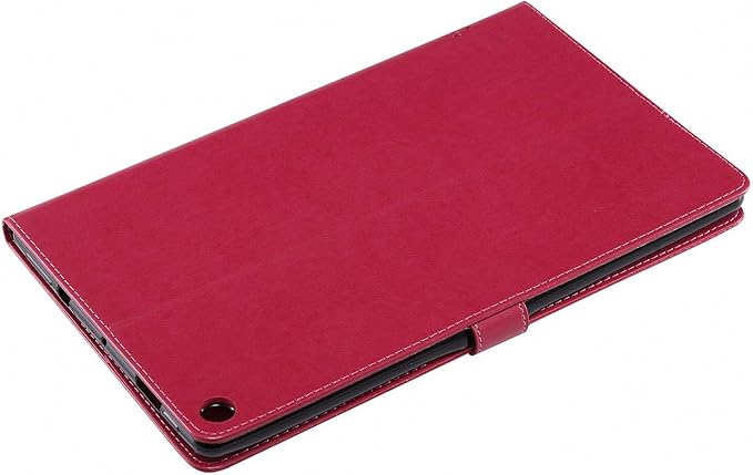 Folio Case for All-New Fire HD 10 2019/2017/2015 Techcircle Slim Light Magnetic Flip Wallet Protective Cover with Card Slots &amp Money Pocket for Amazon Fire HD 10.1 9th/7th/5th Generation Red