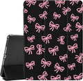 JOYLAND Girly Bow Pad Case Black Case for iPad 5th/6th Generationwith Pencil Holder-Auto Wake/SleepAnti-Scratch Shockproof Premium Folio Stand Case for iPad 9.7 inch