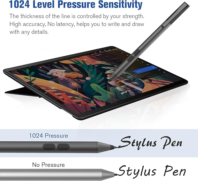Stylus Pen for ASUS Touchscreen Devices Active Digital Pen with Ultra-Fine Tip 1024 Pressure Sensitivity Palm Rejection for Precision Drawing and Writing