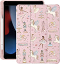 Cute Nutcracker Flower for iPad Pro 13 Inch Case (M5/M4) 2025/2024 with Pencil Holder Auto Sleep/Wake Pink Leather Soft TPU Back Cover
