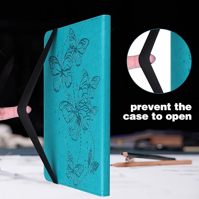 Case for Amazon Kindle Fire Max 11 Case (13th Generation 2023 Release) 11PU Leather Folio Stand Embossed Butterfly Stand Cover for Fire 11 Tablet - Blue