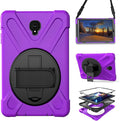 Case for Samsung Galaxy Tab A 10.5 2018 (SM-T590/T595/T597)Portable Heavy Duty Dropproof Protective Cover Case with 360 Rotating StandHandle &amp Shoulder StrapStylus Pen (New Purple)