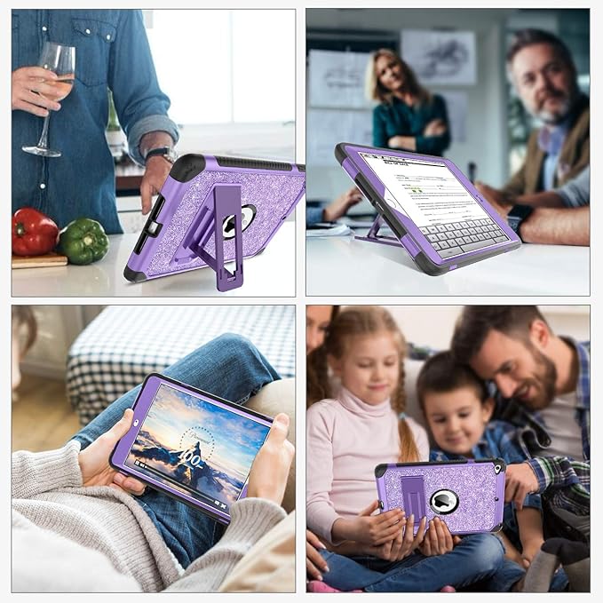 YINLAI for iPad mini 5 CaseiPad mini 4 Case Glitter Bling Kickstand Kids Girls Women Heavy Duty Shockproof Protective Sparkly Tablet Cover for iPad mini 5th Gen/Mini 4th Generation 7.9 InchPurple