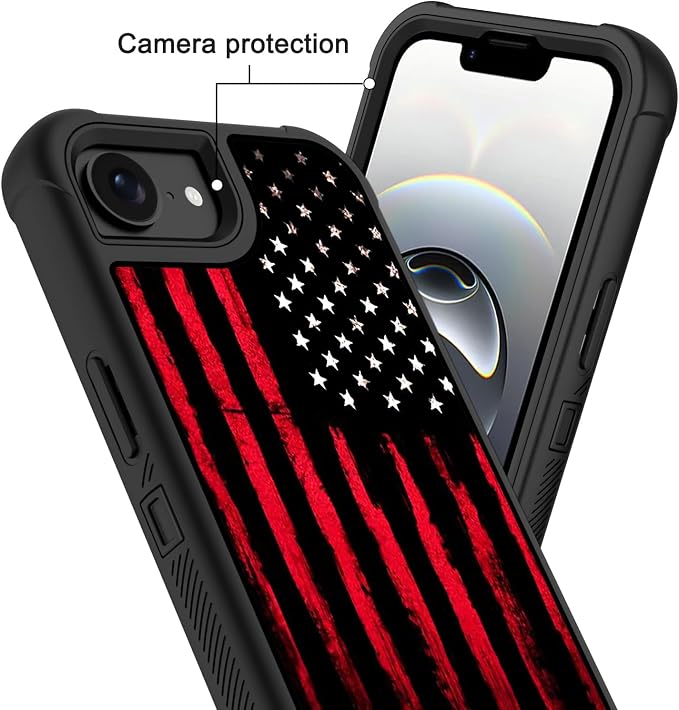 Black Red American Flag