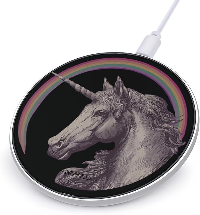 70s Unicorm Rainbow Phone Charger Magnetic Charging Pad Anti-Slip with USB Cable
