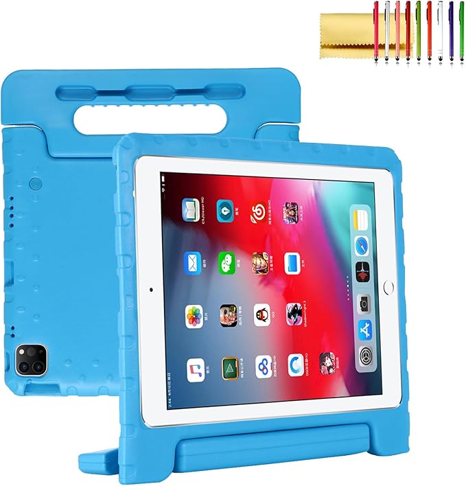 Dteck Kids Case for iPad Air 13 inch M2 2024 iPad Pro 13 Case 2024 Lightweight Shockproof Rugged EVA Kids Friendly Handle Kickstand Child Proof Protective Case with Pencil Holder Blue