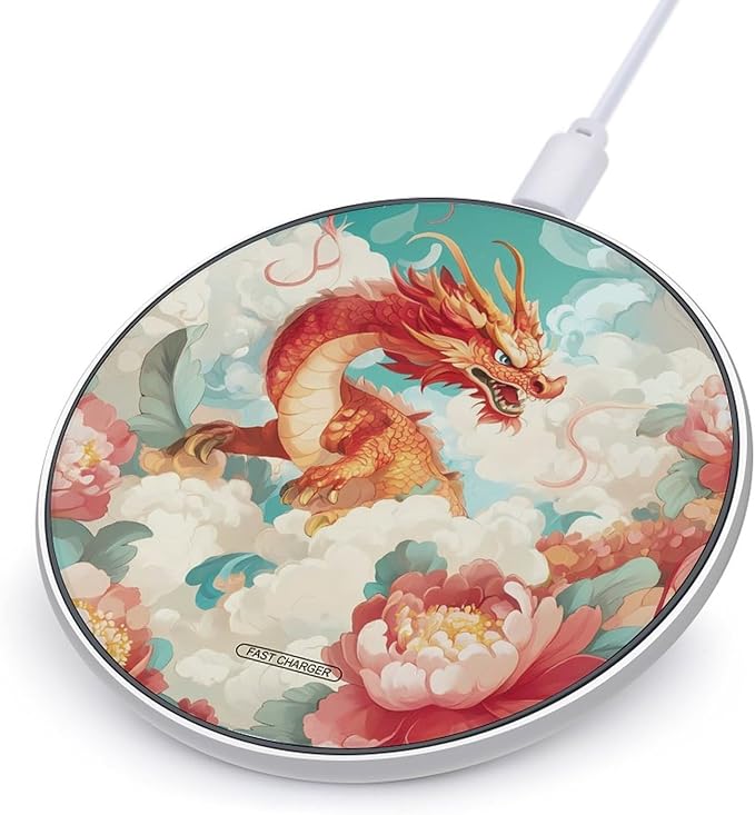 Dragon Wireless Charger Anti-Slip Wireless Charging Pad Slim Charger Mat for Men Women