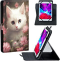 Universal Case for 2024 10 Inch Android 14 Tablets with Octa-Core Lightweight Flip Stand and Adjustable Protective Cover Case for 9 - 10.5 Touchscreen Tablet Flower Cat