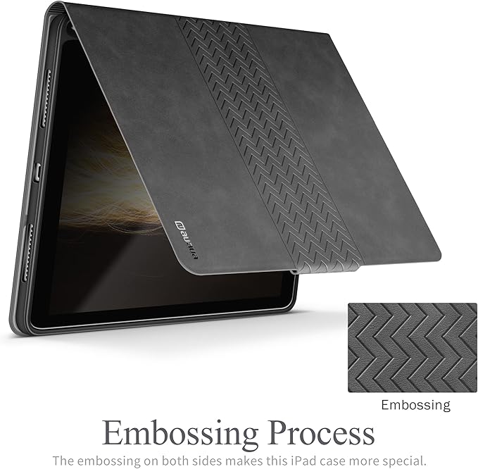 auaua Case for iPad (A16) 11th Generation 11 Inch 2025 iPad 10th Generation 10.9 Inch 2022 with Pencil Holder Auto Sleep/Wake Adjustable Stand PU Leather (Grey)