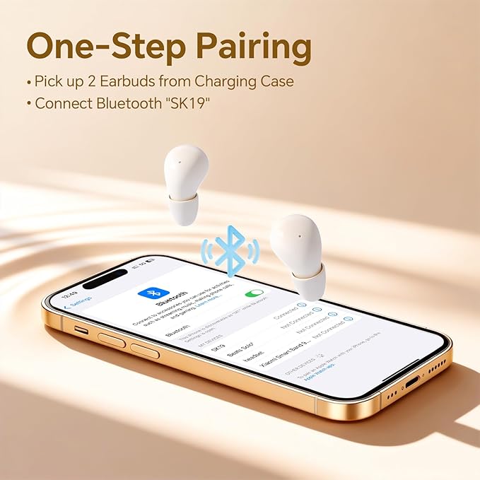 Smallest Invisible Mini Earbuds Wireless Bluetooth Low Profile Micro Tiny Discreet Hidden Earbuds for Work Small Headphones Invisible Sleep Wireless Earphone IPX5 Waterproof for Small Ear Canals