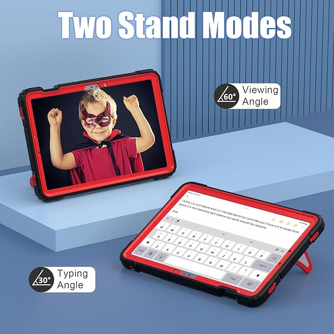 Spider Case for Samsung Galaxy Tab S10 Lite S10 FE(2025)/S9 FE 10.9 inch(2025) S Pen Holder Adjustable Stand Compatible with S9 S8 S7 11 inch (2023) (Black Red)