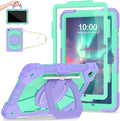 Case for Galaxy Tab A11+/A9+ Plus 11 Inch with Screen Protector 360 Rotating Stand Military Grade Shockproof Cover for Samsung A11 Plus/A9 Plus Tablet CasesPurple Green