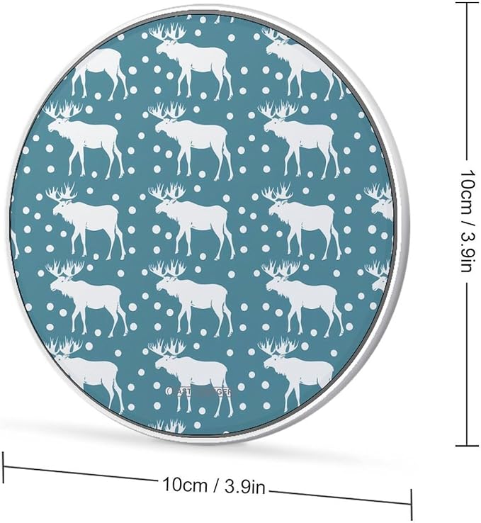 Deer Moose Wireless Charger Anti-Slip Wireless Charging Pad Slim Charger Mat for Men Women