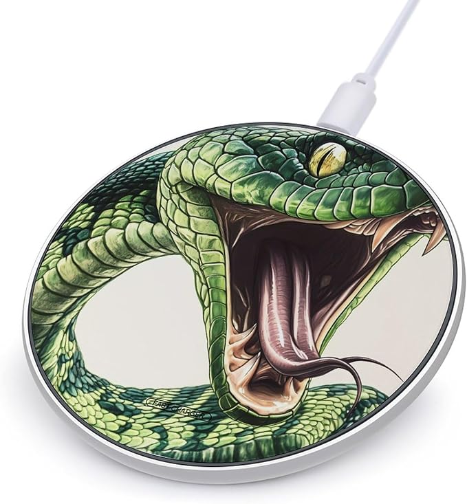 Green Snake Phone Charger Magnetic Charging Pad Anti-Slip with USB Cable